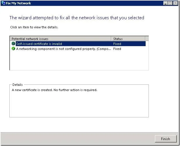 Microsoft SBS 2008 and the "Fix My Network Wizard"