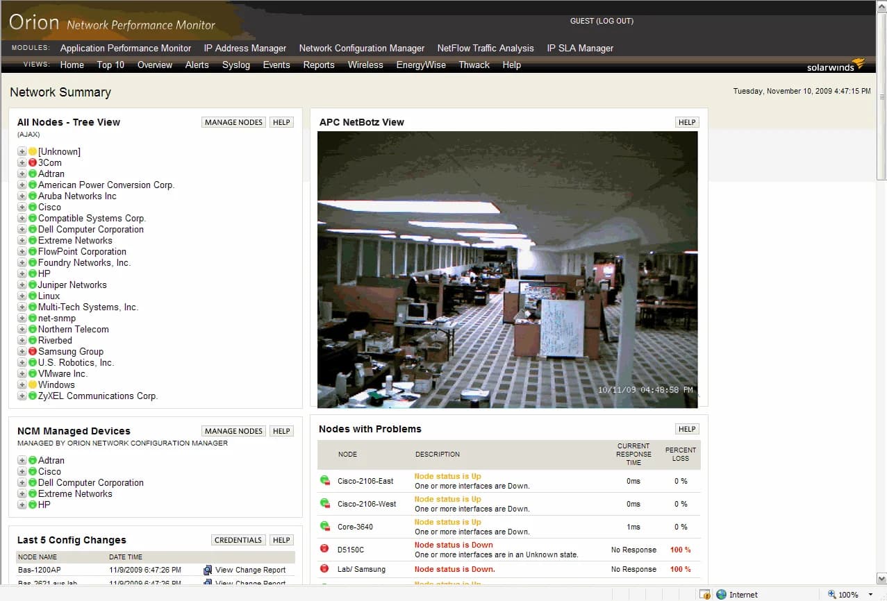 How to integrate an APC NetBotz camera with Solarwinds Orion