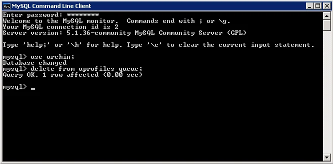 How to clear a hung profile in Urchin 6