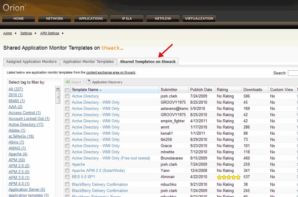 Thwack content gets an unreachable error message in Solarwinds NPM