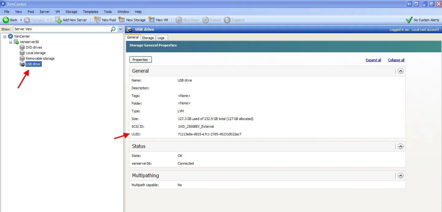 How to use an external USB drive as a storage repository in XenServer 5.6