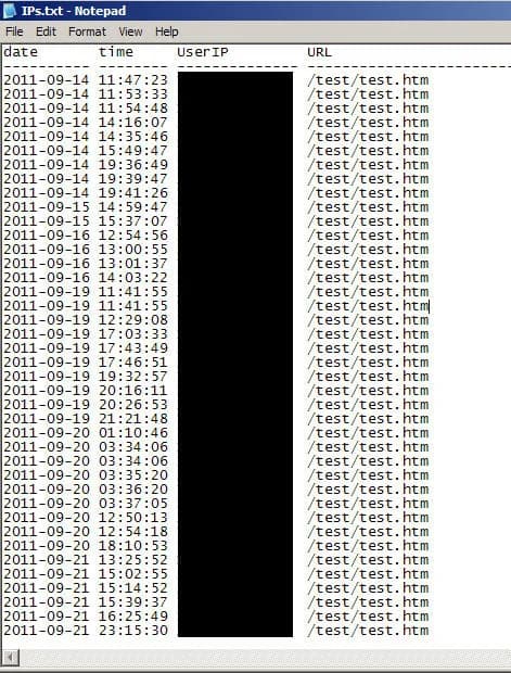 Using Microsoft LogParser to create a report of who has been hitting a web page or URL