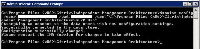 Changing SQL account name, password, or database server name in XenApp 6.5