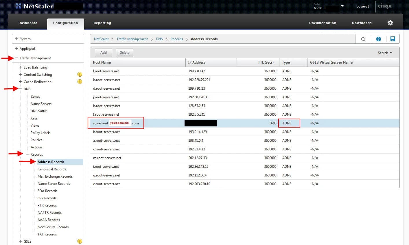 netscaler-a-record