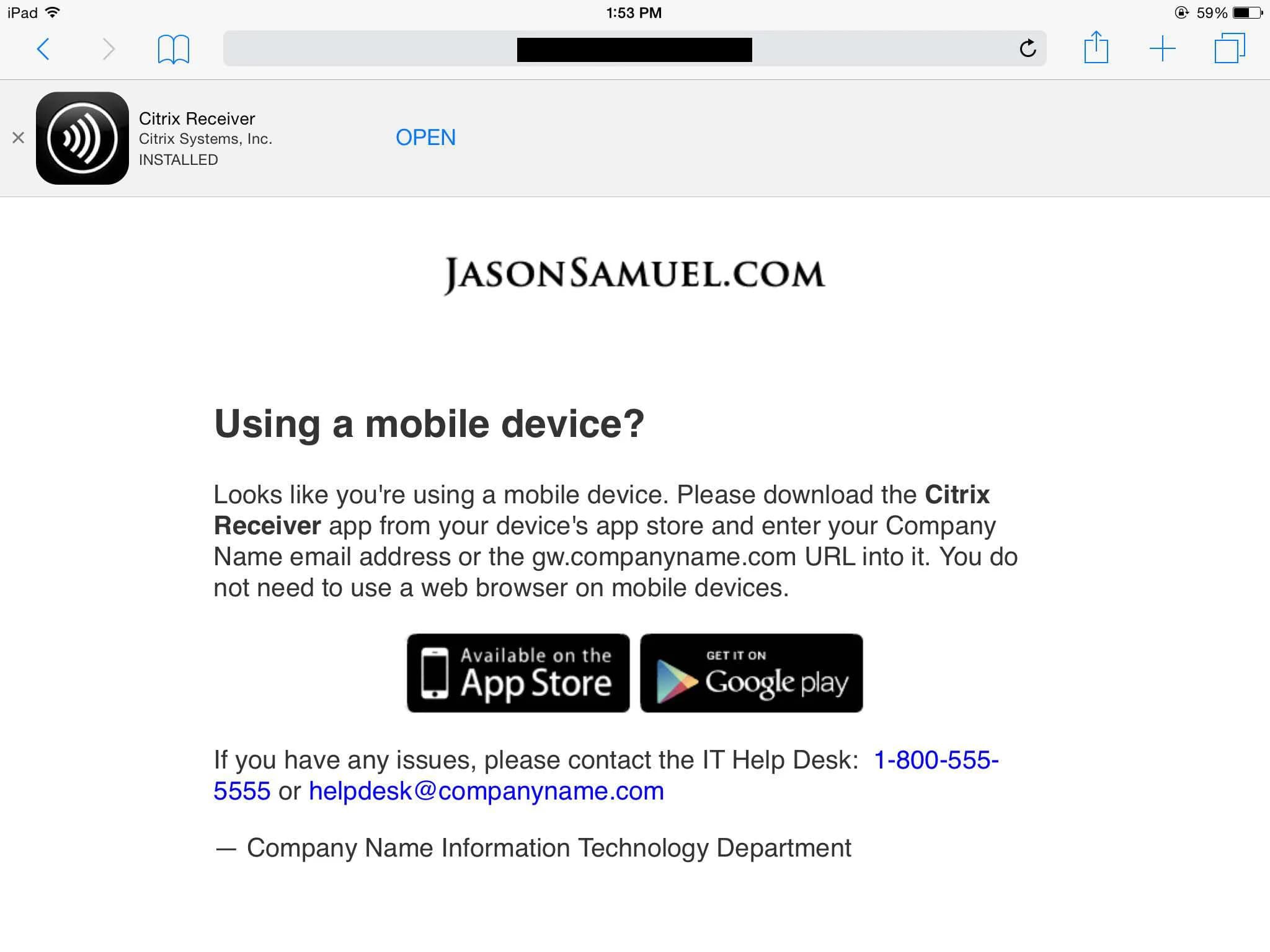 How to force users to use the Citrix Receiver app on mobile devices using NetScaler