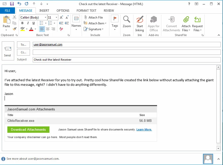 Deploying the Citrix ShareFile Outlook Plugin using AppSense Environment Manager