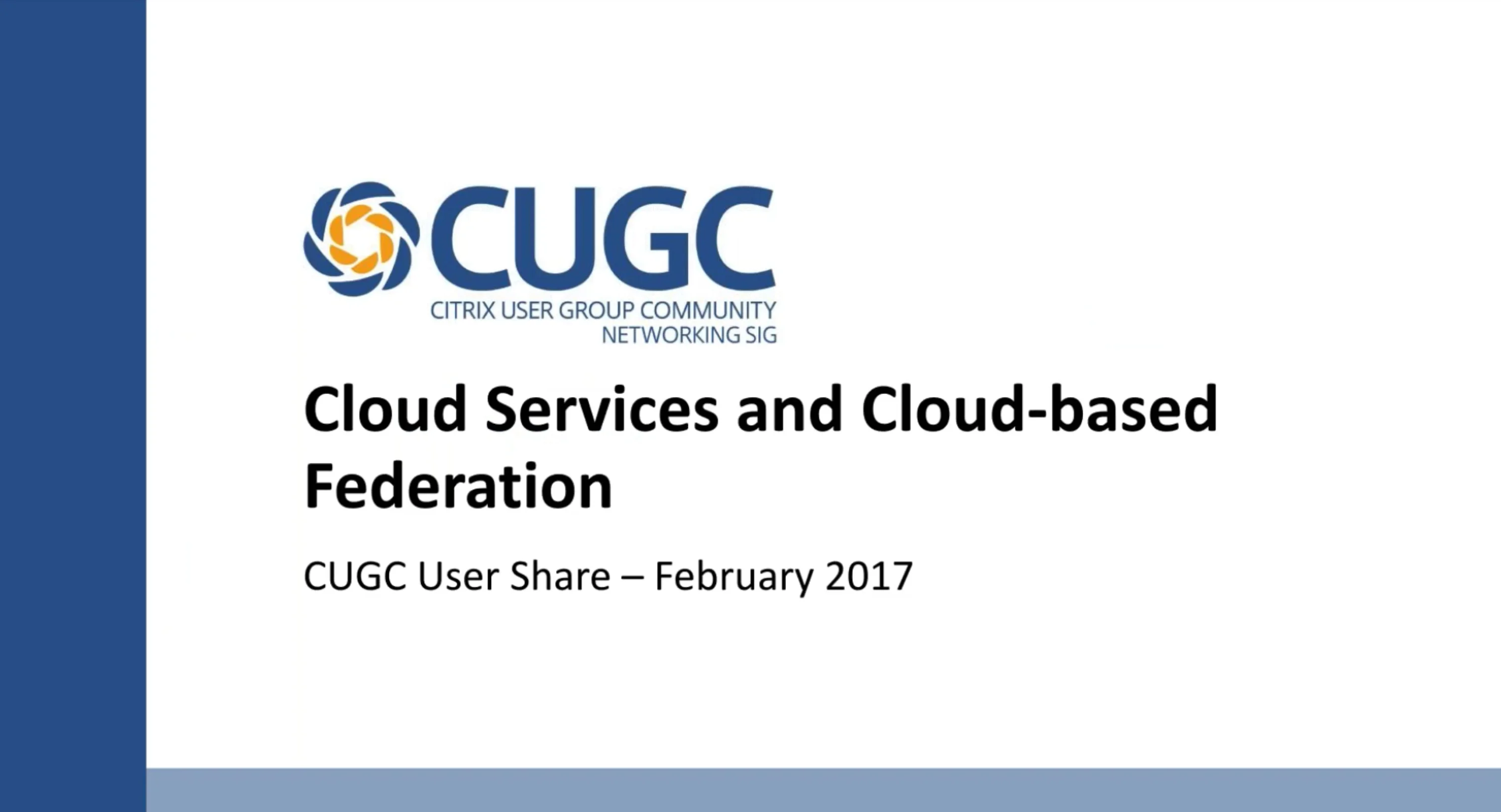Cloud Services and Cloud-based Federation with Citrix NetScaler webinar recording