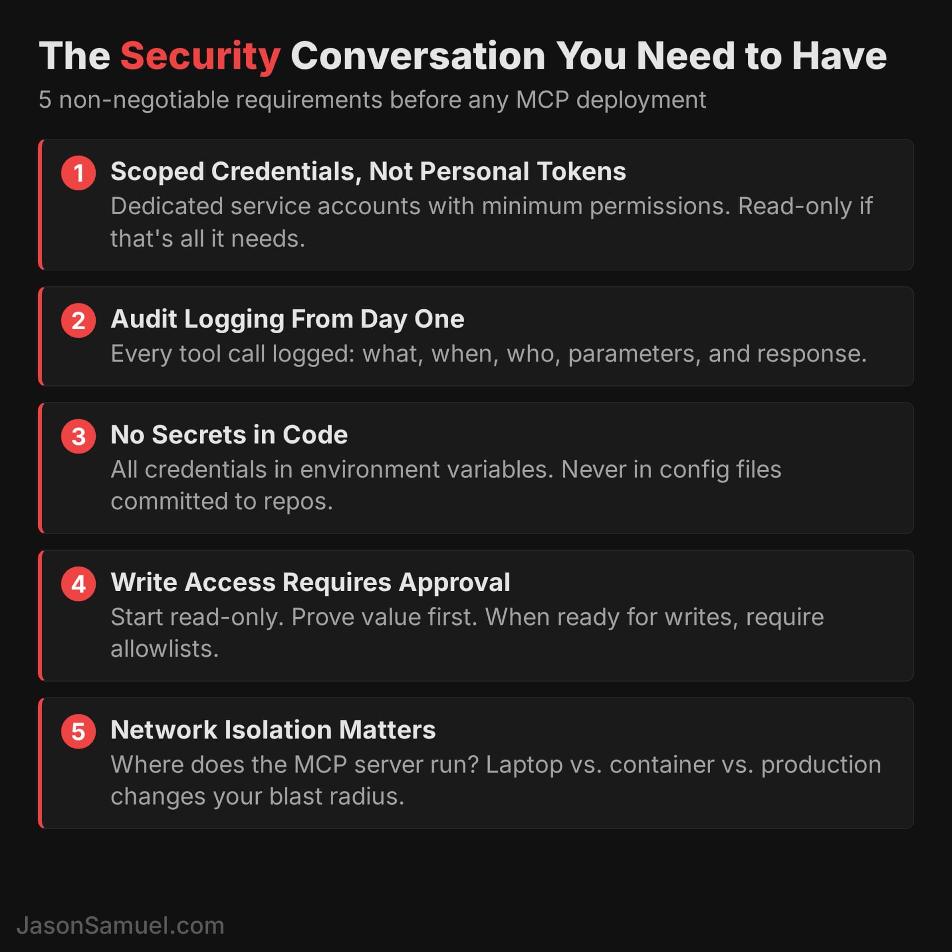Security considerations for MCP in the enterprise