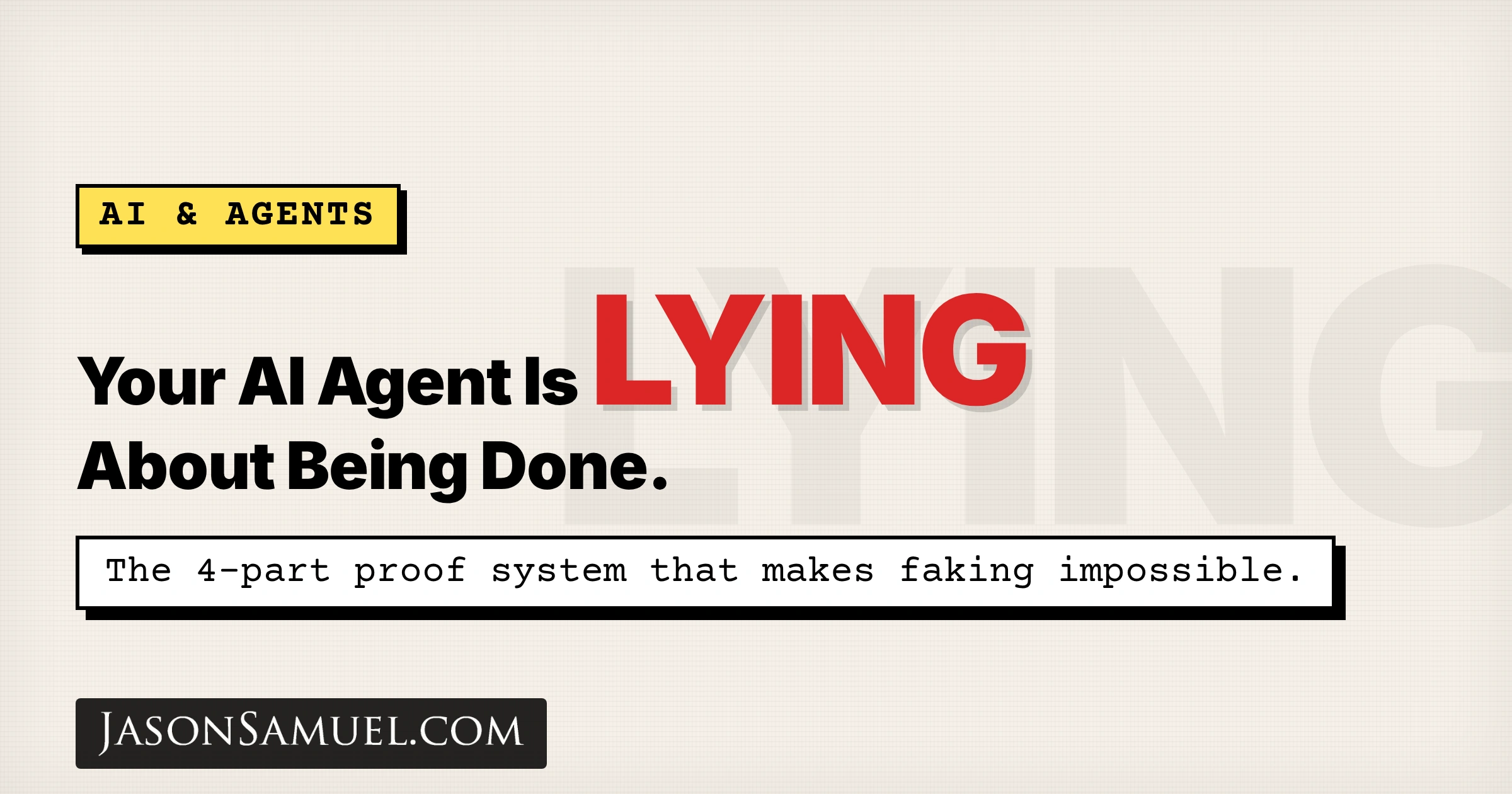 Your AI agent is lying about being done. Here's the 4-part loop based proof system that makes faking impossible.